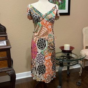 Blumarine Couture Dress with Turquoise Rhinestones